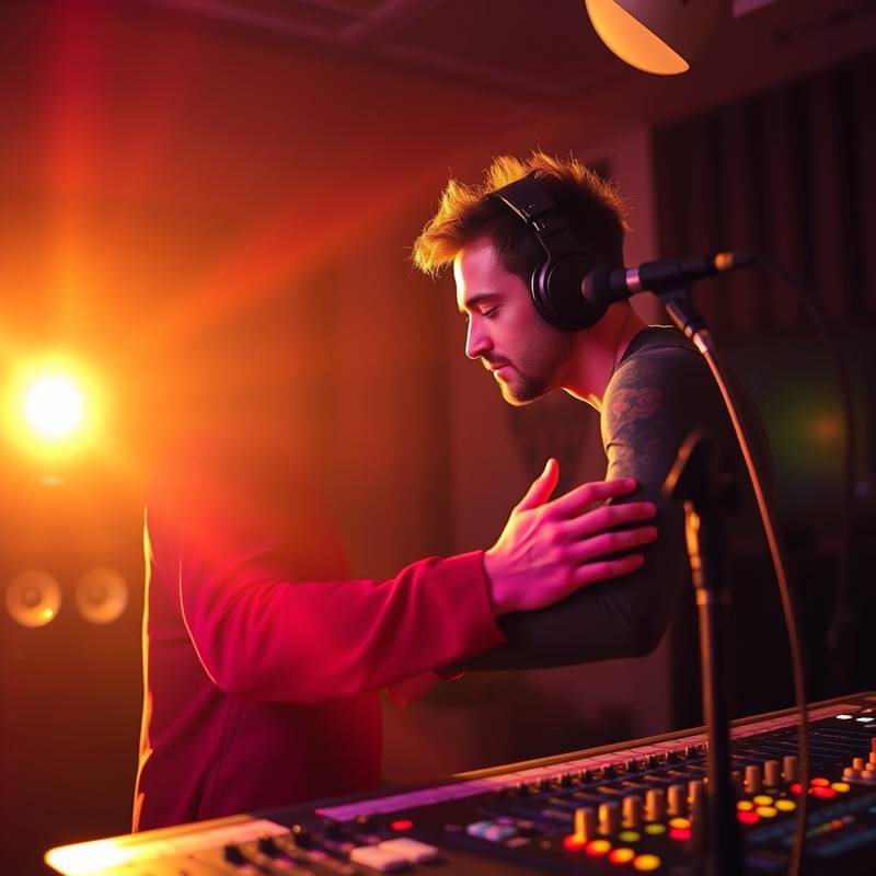 Cantora de MPB finalizando a mixagem de seu novo single